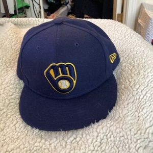 MLB Milwaukee Brewers navy blue size 7 5/8 baseball cap